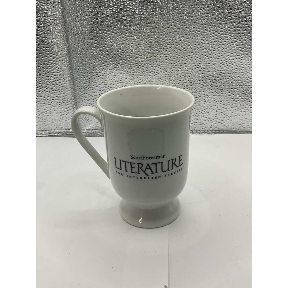 Scott Foresman Literature And Integrated Studies White Ceramic Mug With Face Art